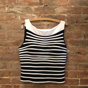 Samuel Dong black and white striped blouse